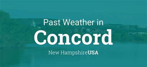 The summer period, from June through August, is characterized by warm temperatures. . Weather concord nh